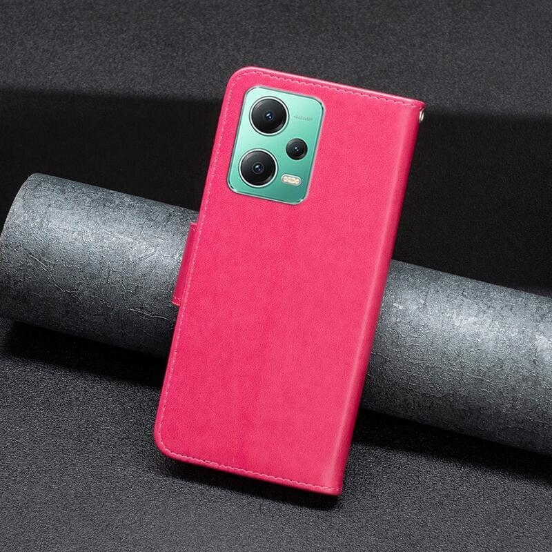 Pillangó könyv tok Xiaomi Redmi Note 12 5G/Poco X5 5G - rózsaszínű