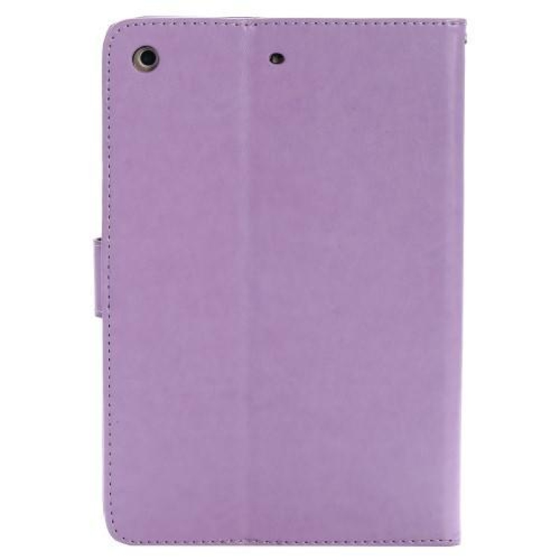 Pillangó PU bőr könyvtáska iPad mini, iPad mini 2, iPad mini 3 iPad minihez - lila