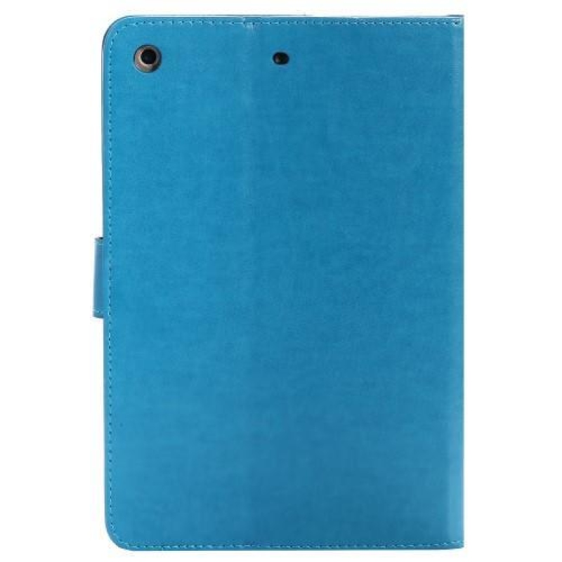 Pillangó PU bőr könyvtáska iPad mini, iPad mini 2, iPad mini 3 iPad minihez - kék