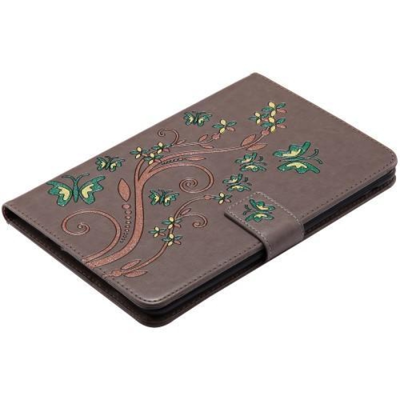 Pillangó PU bőr könyvtáska iPad mini, iPad mini 2, iPad mini 3 iPad minihez - szürke