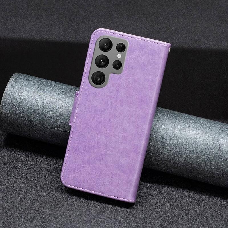 Pillangó pénztárca tok Samsung Galaxy S23 Ultra készülékhez - lila