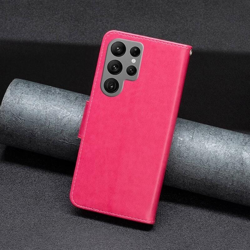 Pillangó pénztárca tok Samsung Galaxy S23 Ultra - rózsaszínű