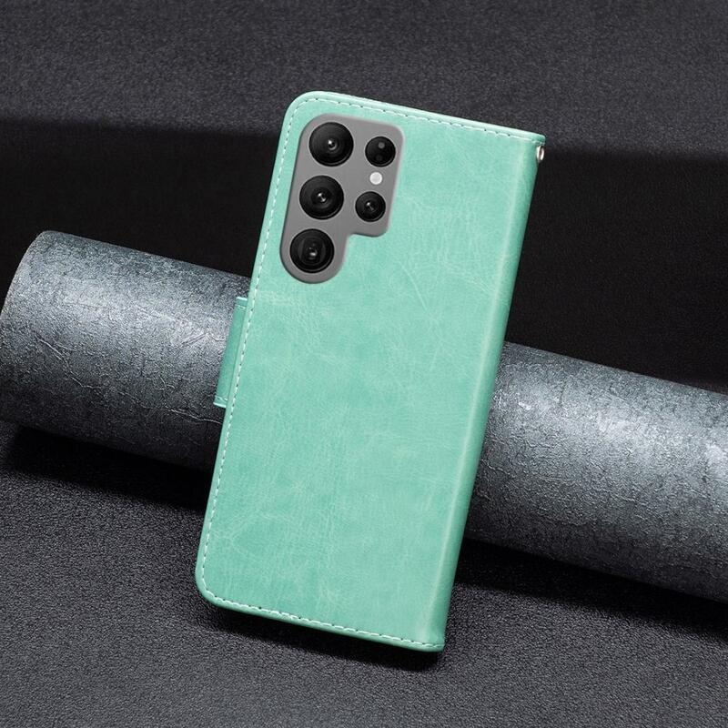 Pillangó pénztárca tok Samsung Galaxy S23 Ultra készülékhez - zöld