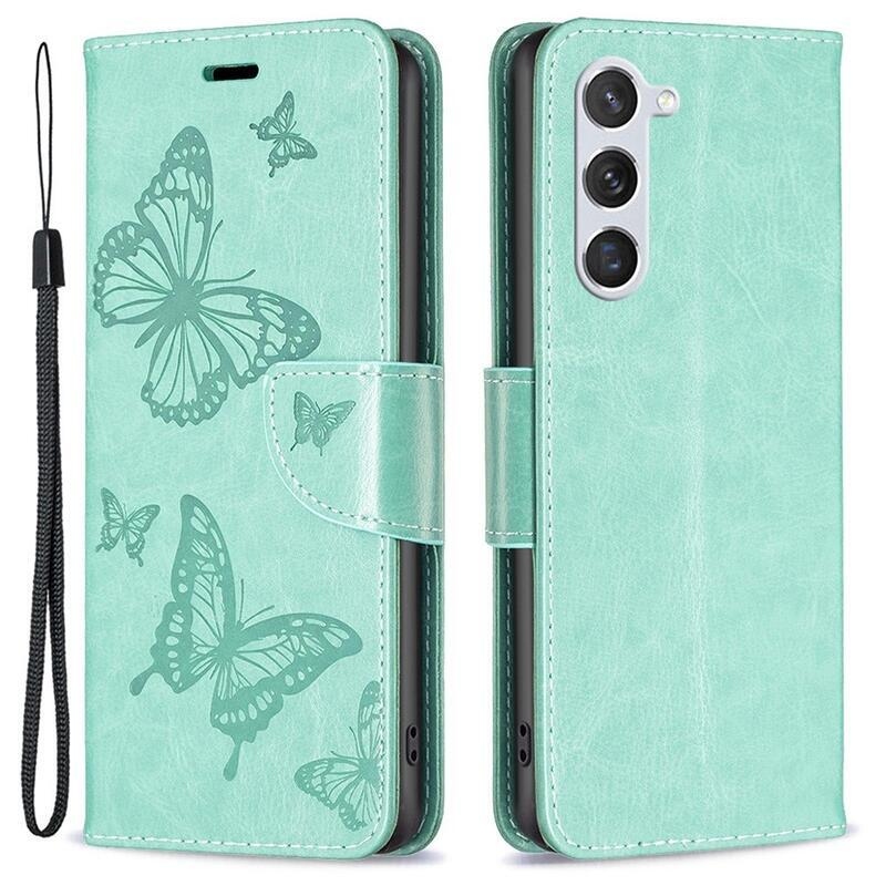 Pillangó pénztárca tok Samsung Galaxy S23-hoz - zöld