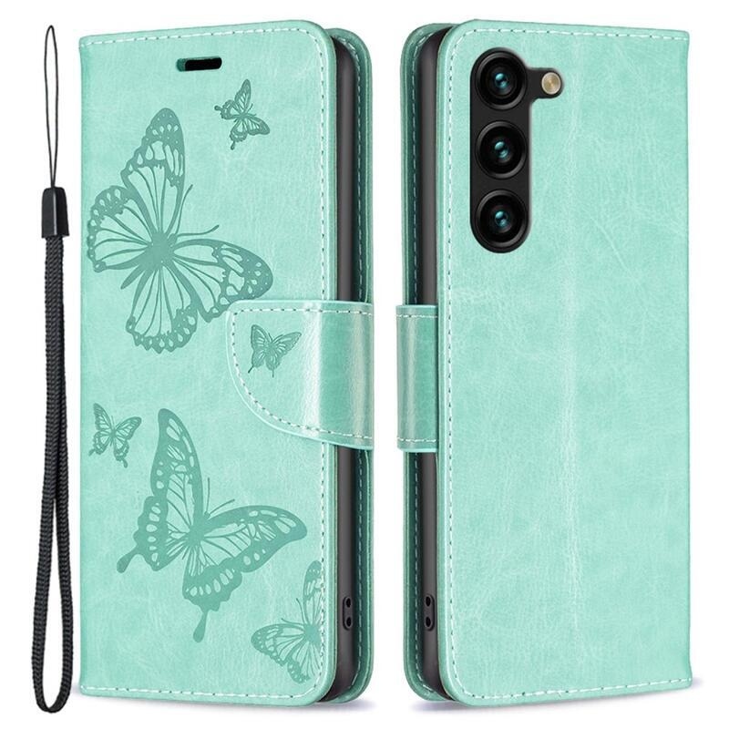 Pillangó pénztárca tok Samsung Galaxy S23+ készülékhez - zöld