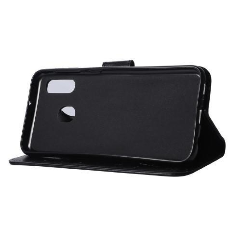 Pillangó PU bőr pénztárca tok Samsung Galaxy A20e készülékhez - fekete