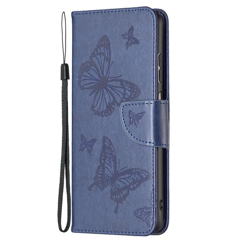 Pillangó PU bőr pénztárca tok Samsung Galaxy A23 4G/5G - sötétkék