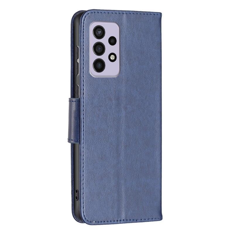 Pillangó PU bőr pénztárca tok Samsung Galaxy A33 5G - sötétkék