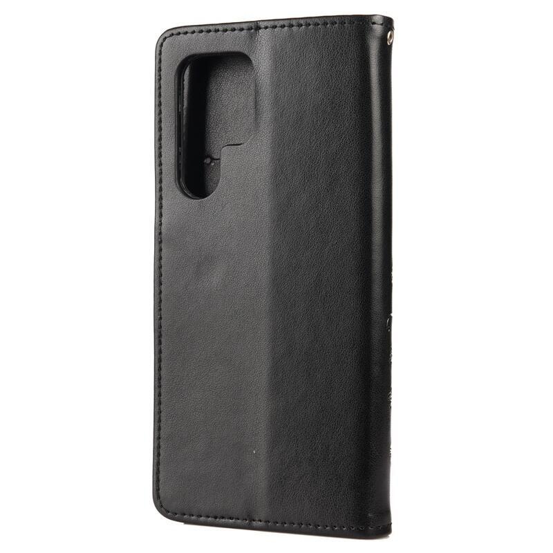 Pillangó PU bőr pénztárca tok Samsung Galaxy S22 Ultra 5G - fekete