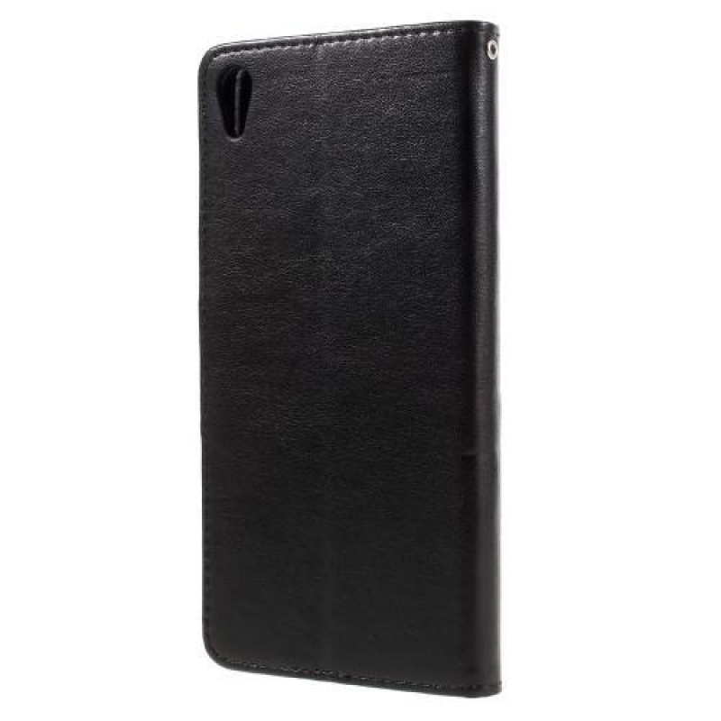 Pillangó PU bőr tok Sony Xperia XA Ultra készülékhez - fekete