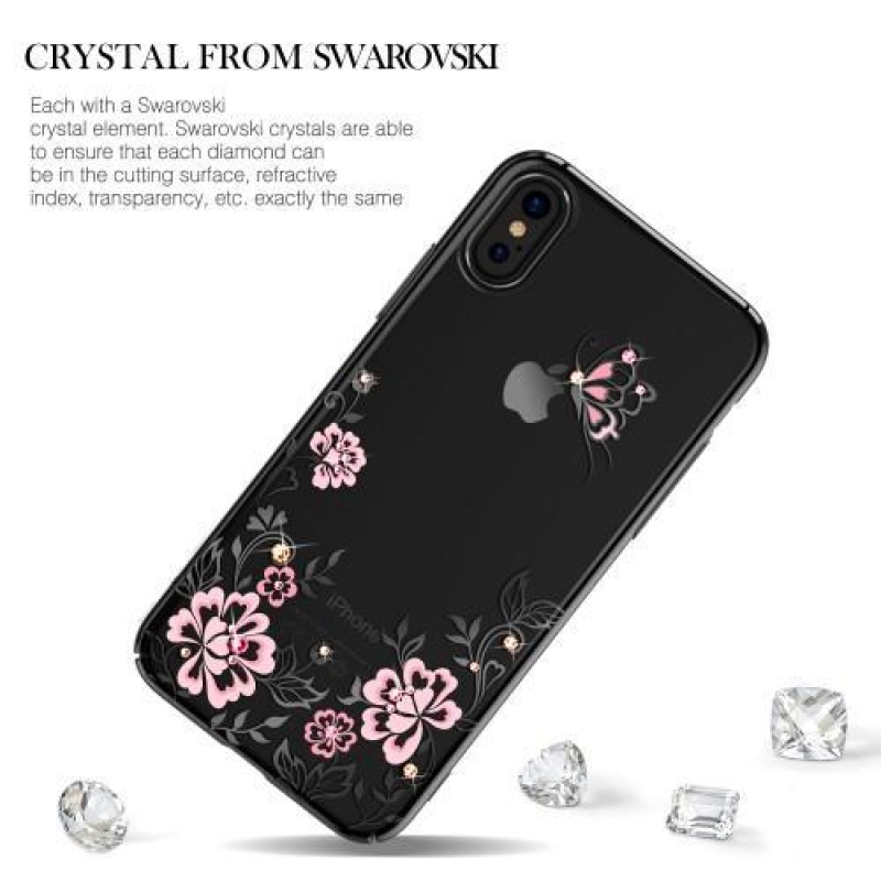 Pillangó Swarovski műanyag tok iPhone X készülékhez - fekete
