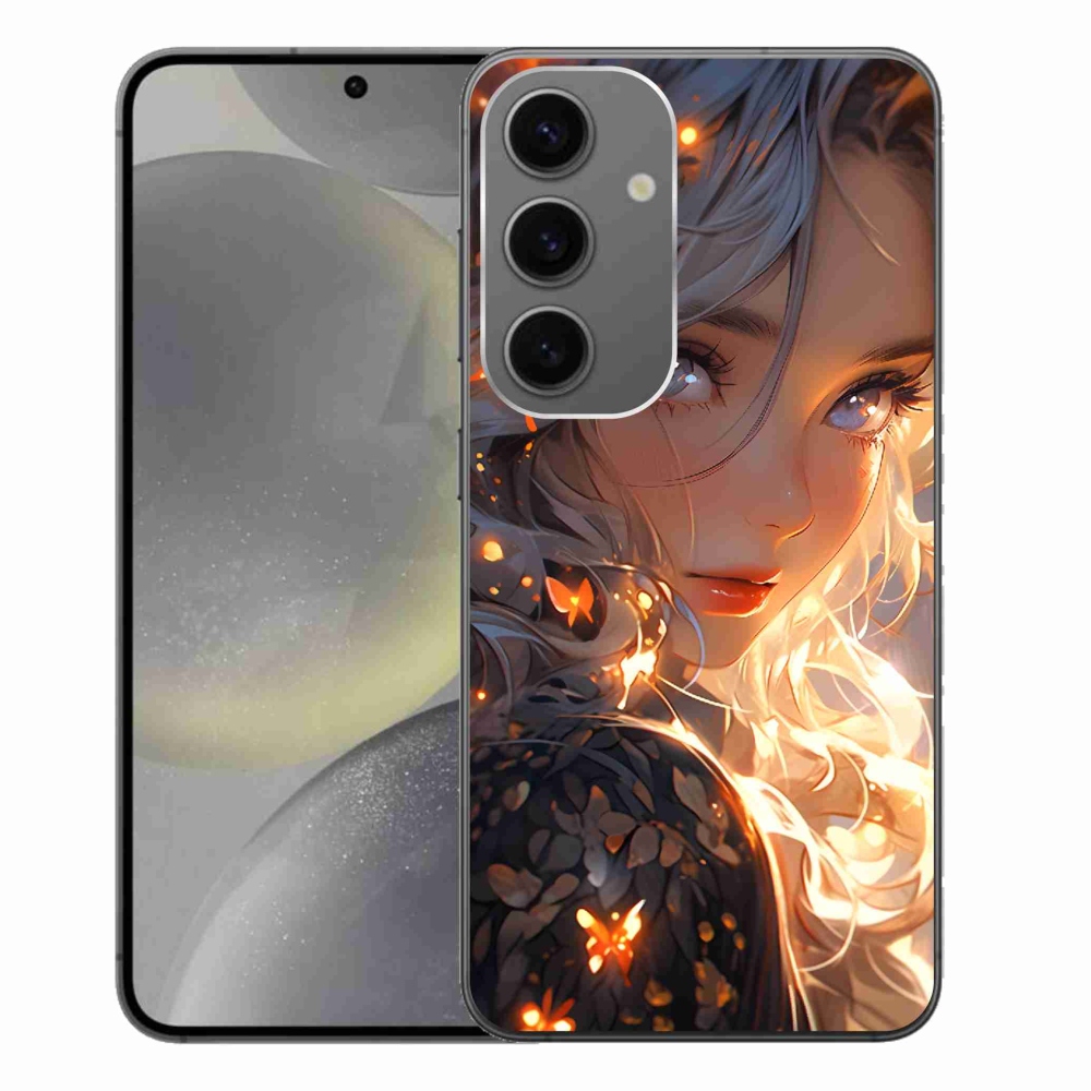 Gél borítás mmCase Samsung Galaxy S24+ készülékhez - lány és pillangók