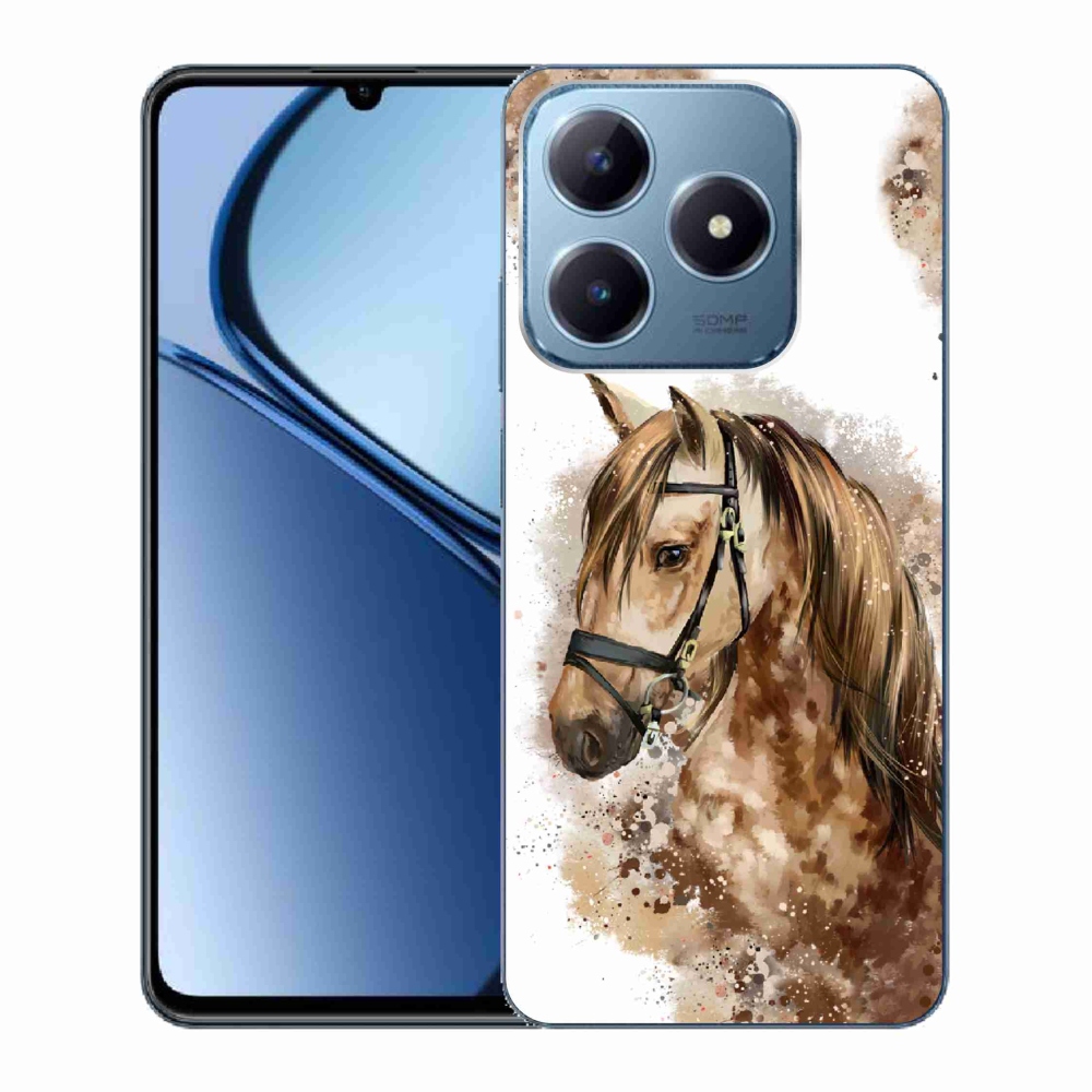 Zselés borító mmCase a Realme C63 készülékhez - barna rajzfilm ló