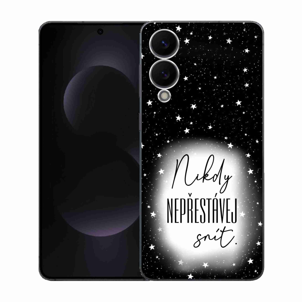 Gél borítás mmCase Samsung Galaxy S25 Edge készülékhez - idézet 1 fehér és fekete háttérrel