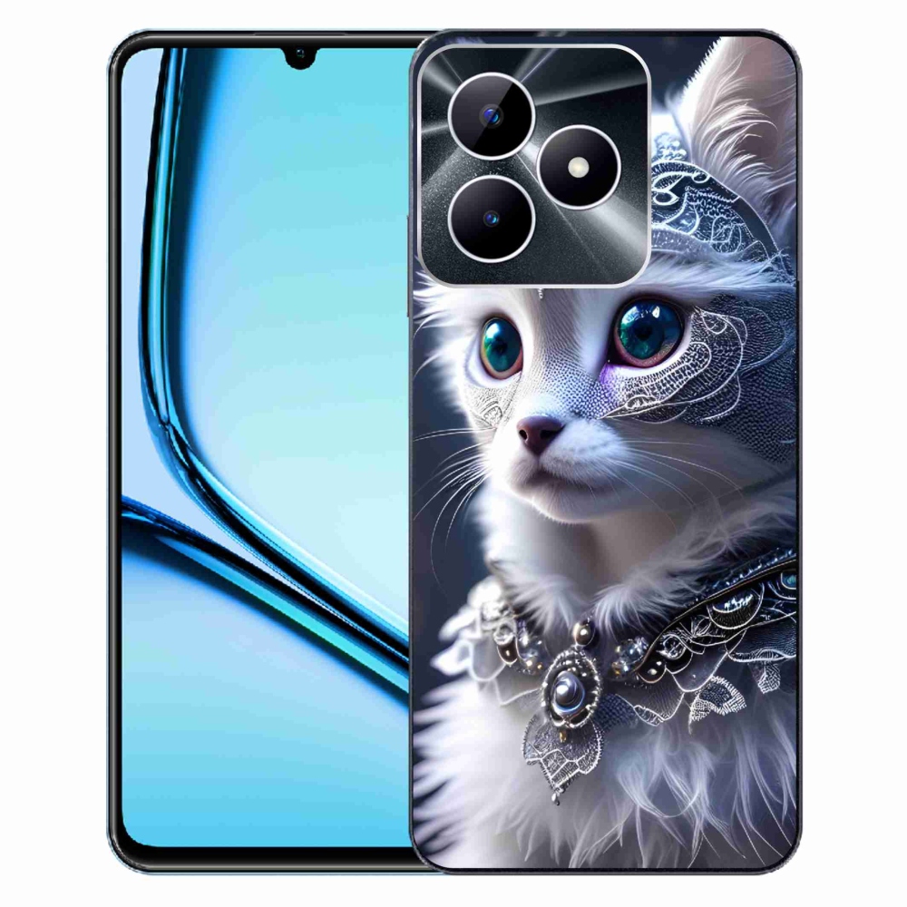 Zselés tok mmCase a Realme Note 50 készülékhez - fehér macska