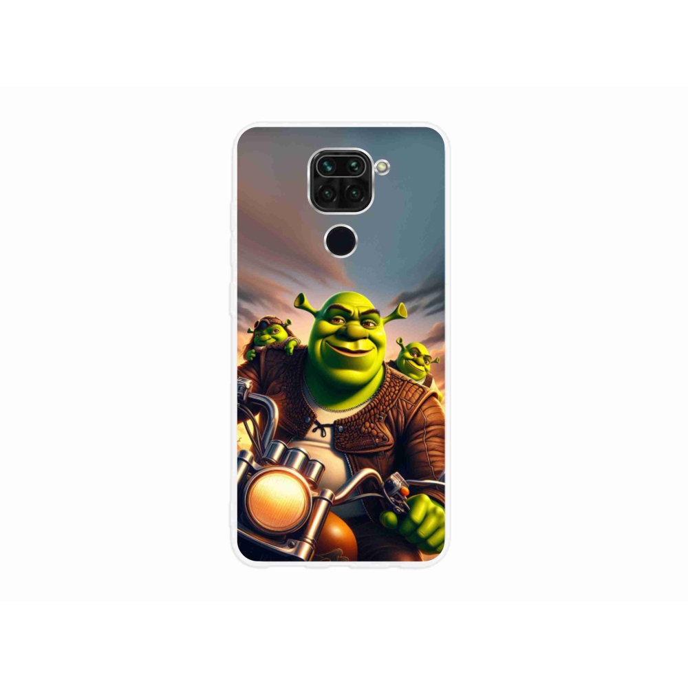 Gél borítás mmCase a Xiaomi Redmi Note 9-hez - Shrek egy motorkerékpáron