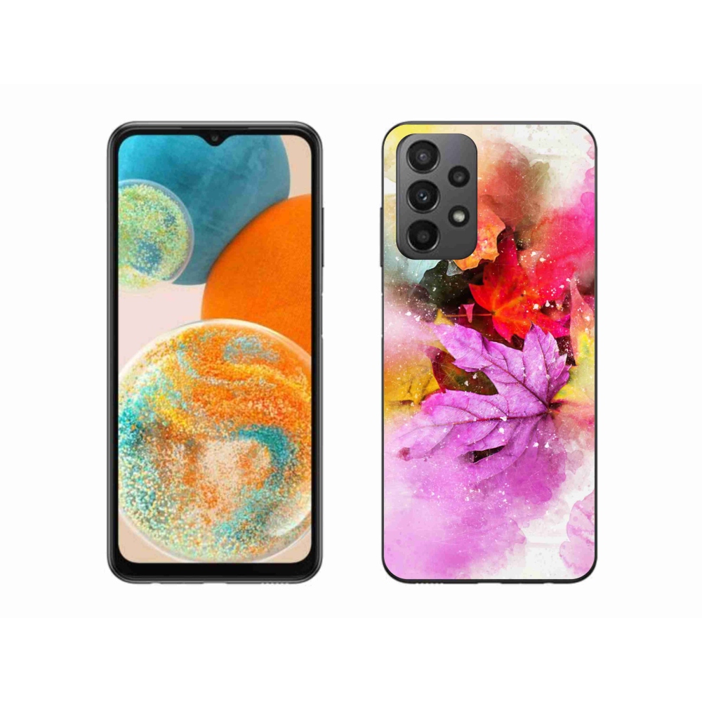 Gél borító mmCase Samsung Galaxy A23 4G/5G - színes levelek Samsung Galaxy A23 4G/5G számára