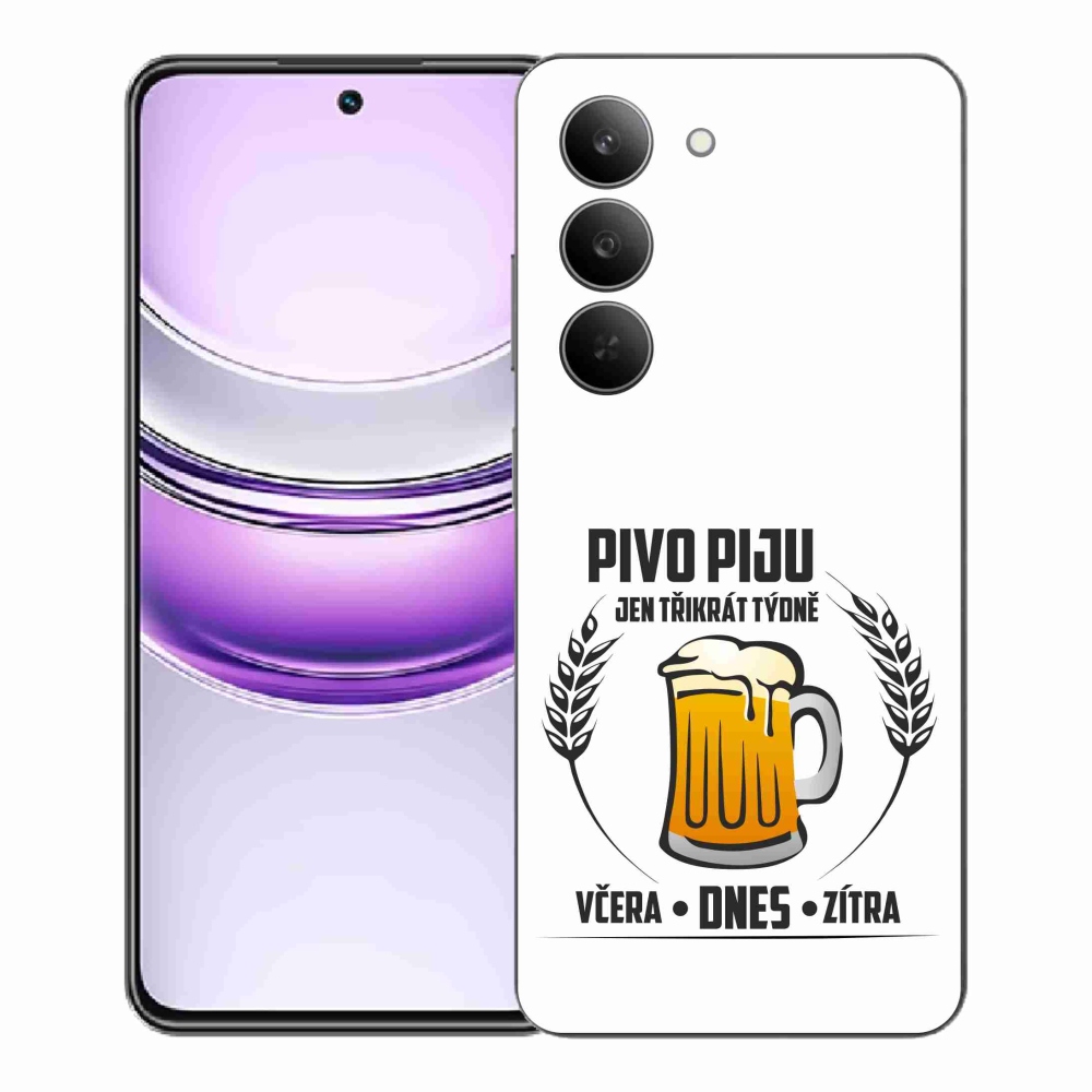 Gél borító mmCase a Realme 14x 5G készülékhez - sör motívum fehér háttérrel