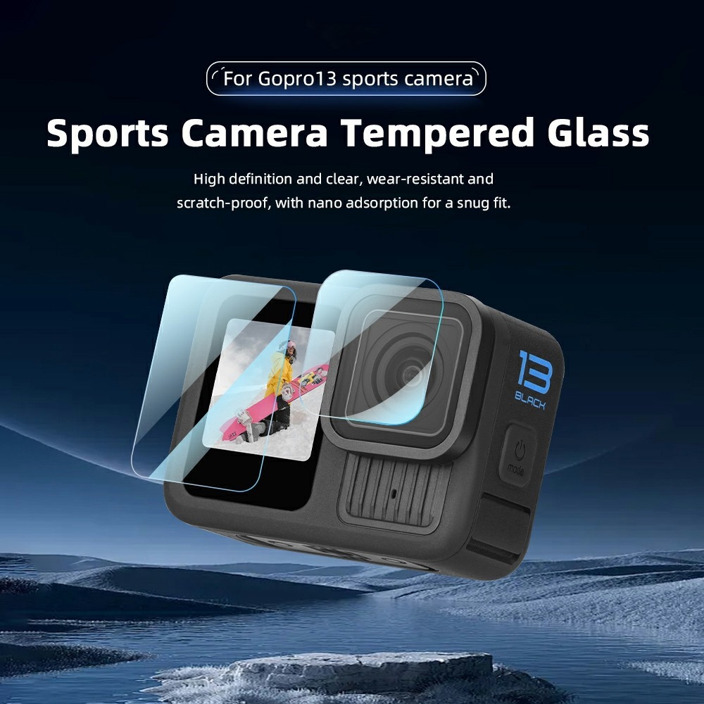 BRDRC 2× edzett üveg GoPro Hero 13 kijelzőhöz és lencséhez