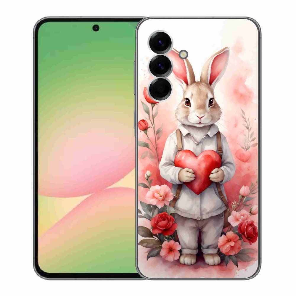 Gél borítás mmCase Samsung Galaxy A56 5G - nyúl szívvel