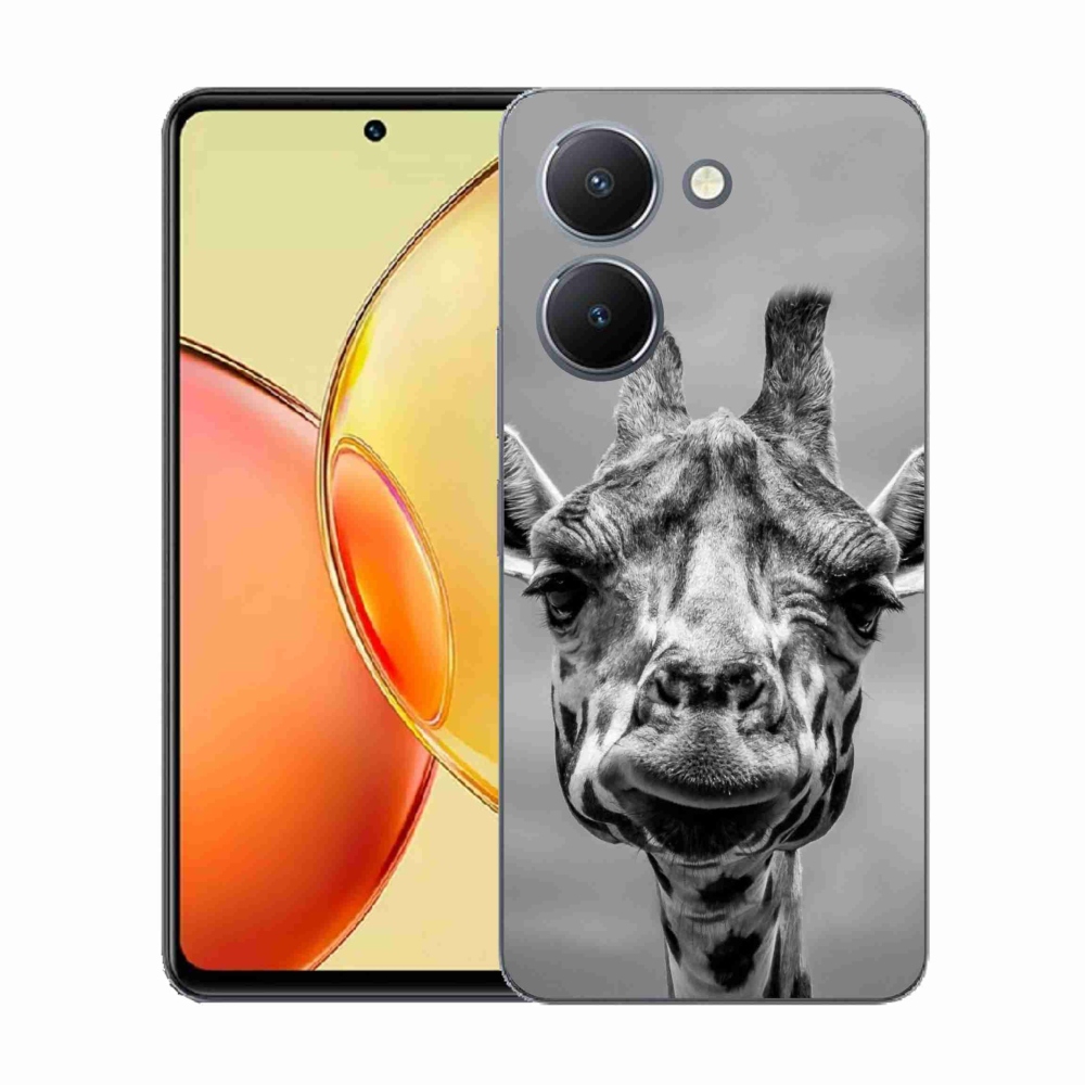 Zselés borítás mmCase a Vivo Y36-hoz - fekete-fehér zsiráf