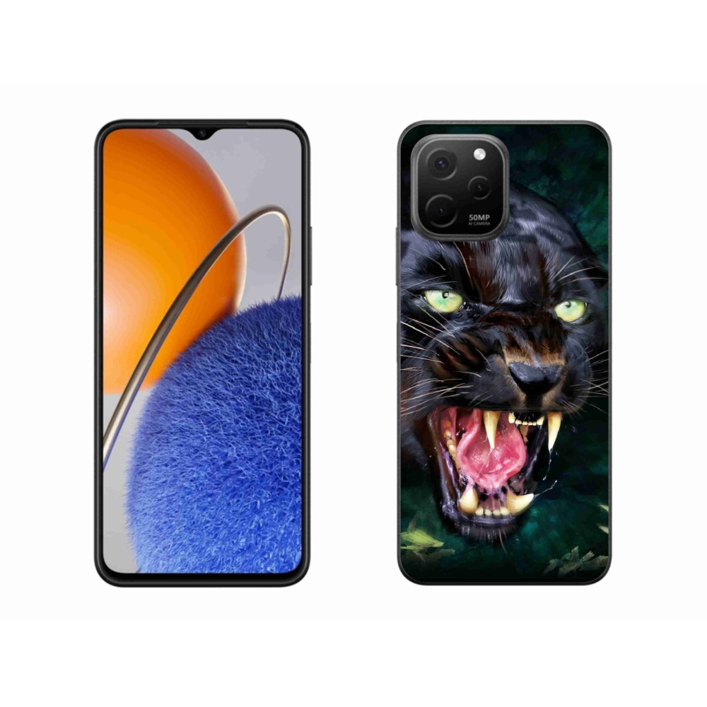 Gél borítás mmCase a Huawei Nova Y61 készülékhez - dühös fekete párduc