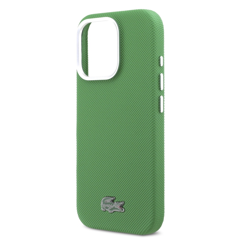Lacoste PVC Iconic Petit Pique fém logó MagSafe hátlap iPhone 16 Pro Estragon zöldhez