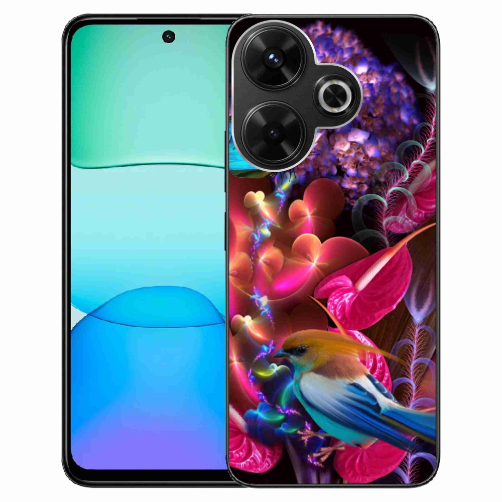 Gél borítás mmCase a Xiaomi Redmi 13 4G/Poco M6 4G - színes virágokhoz