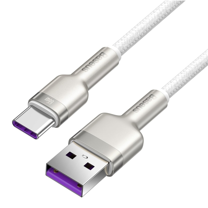 Baseus Cafule Metal sorozatú adatkábel USB-USB-C 66W 1m Fehér