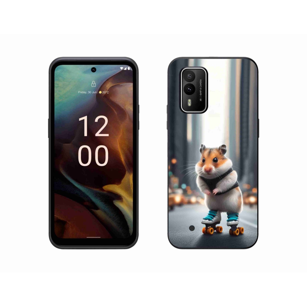 Zselés borítás mmCase a Nokia XR21 készülékhez - hörcsög a korcsolyán