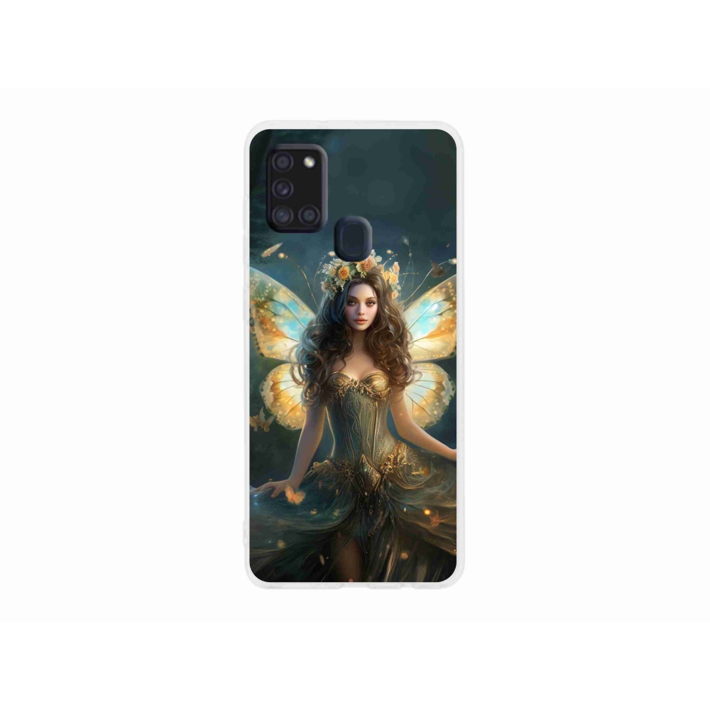 Gél borítás mmCase Samsung Galaxy A21s készülékhez - pillangó nő