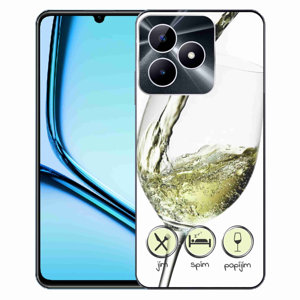Gél tok mmCase a Realme Note 50 készülékhez - borospohár fehér