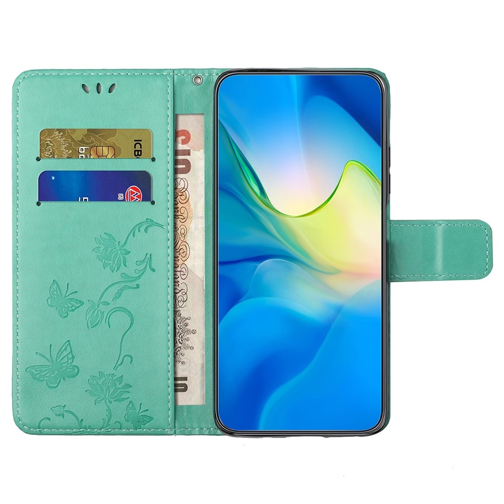 Virágos könyv tok Xiaomi Redmi Note 14 Pro 5G/Poco X7 5G/Note 14 Pro+ 5G - teal színű