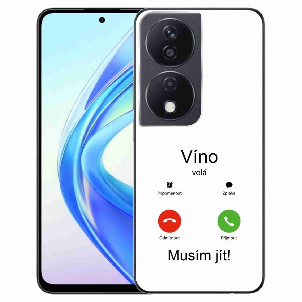 Gél borító mmCase a Honor X7b/Honor 90 Smart készülékhez - bor hívja fehér háttérrel