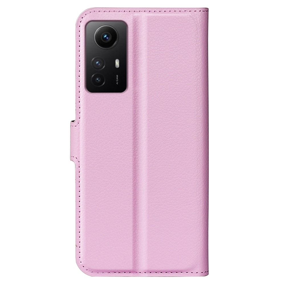 Litchi könyv tok Xiaomi Redmi Note 12S-hez - rózsaszínű