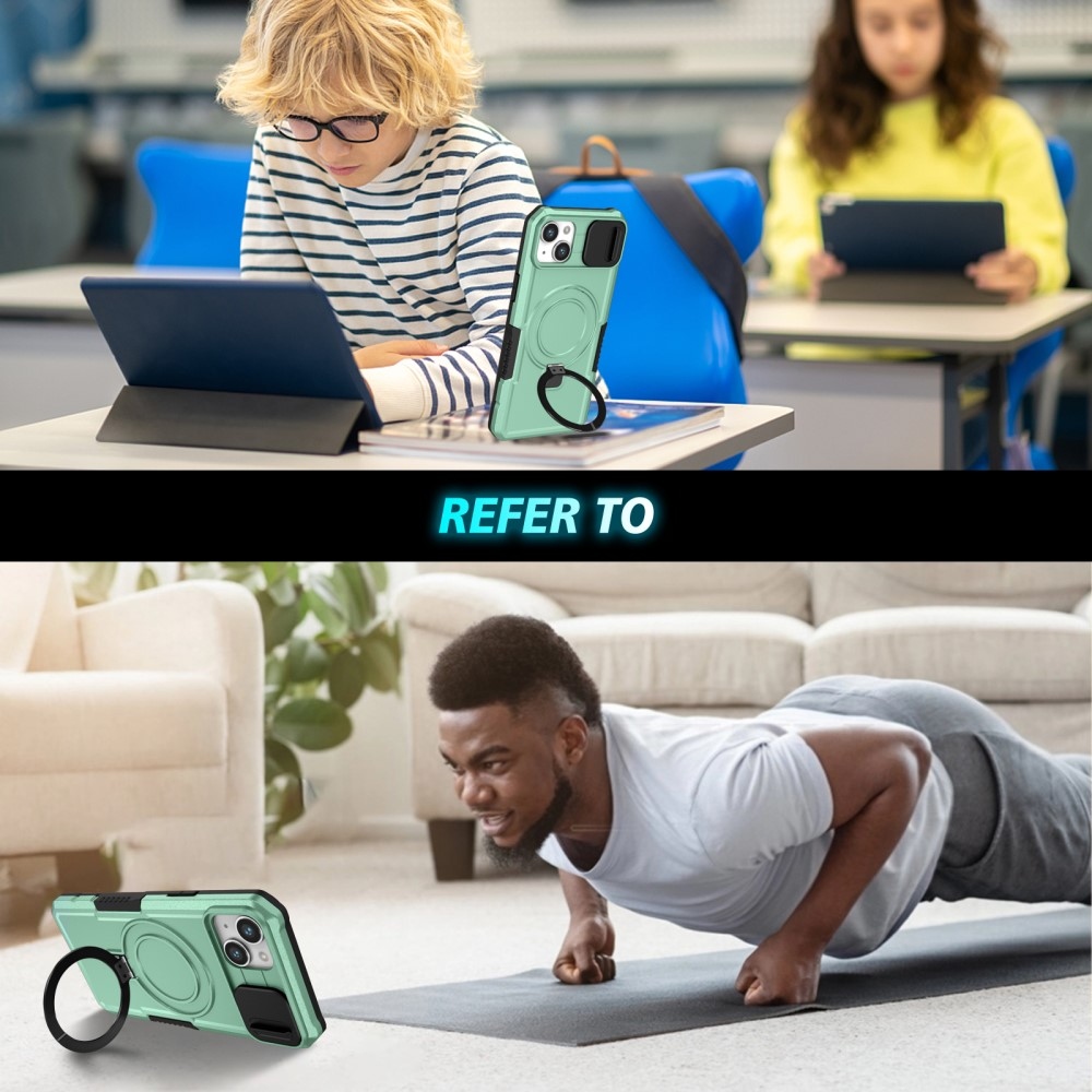 Fulcrum tartós borító kameravédelemmel és MagSafe funkcióval iPhone 14 készülékhez - Világoszöld