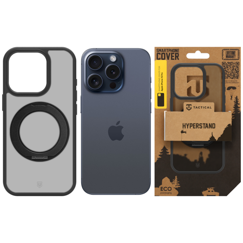 Tactical MagForce Hyperstand tok az Apple iPhone 15 Pro-hoz, Asphalt színben