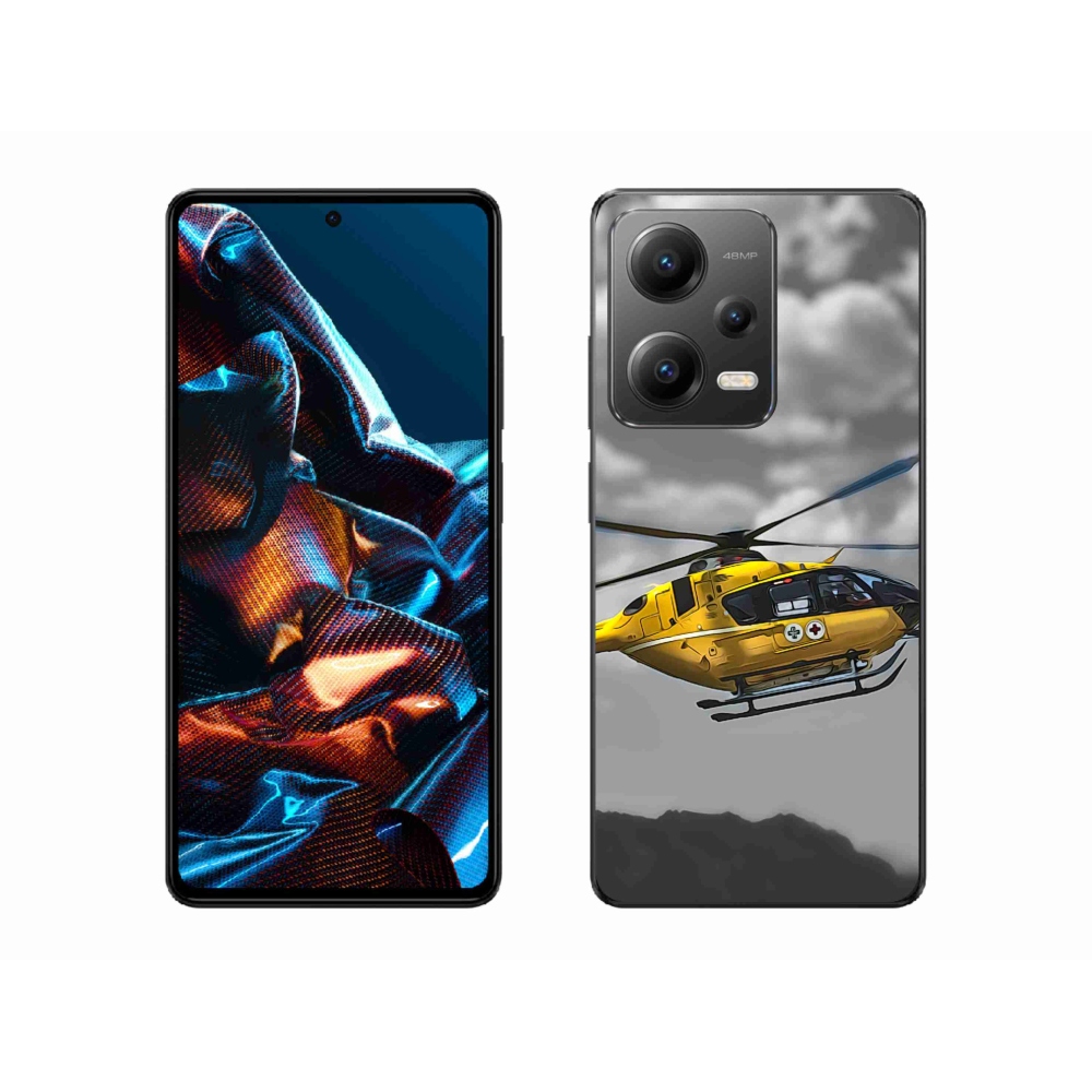 Gél borítás mmCase a Xiaomi Redmi Note 12 Pro 5G számára - sárga helikopter