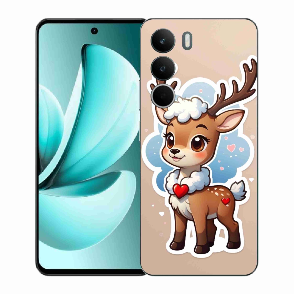 Zselés borító mmCase a Realme C71 készülékhez - rajzfilm rénszarvas