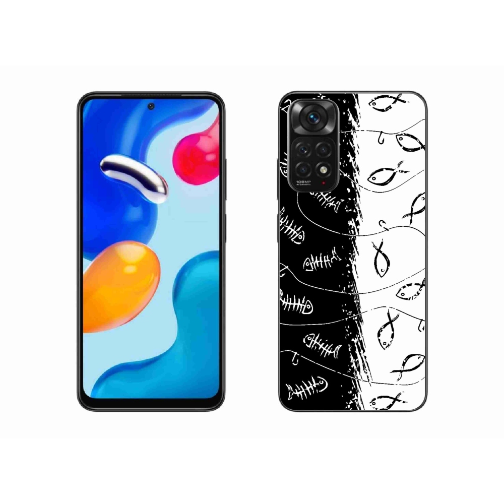 Gél borító mmCase a Xiaomi Redmi Note 11 4G-hez - csontvázak és halak