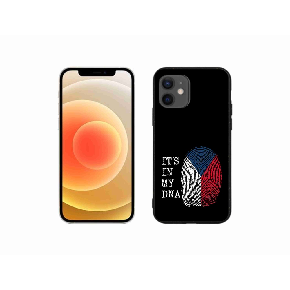 Gél borítás mmCase iPhone 12 mini készülékhez - zászlós ujjlenyomat fekete háttérrel