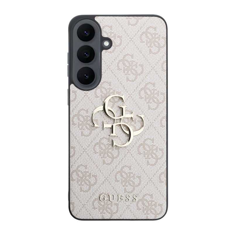 Guess PU 4G Metal Logo hátsó tok a Samsung Galaxy S26 FE-hez, rózsaszín