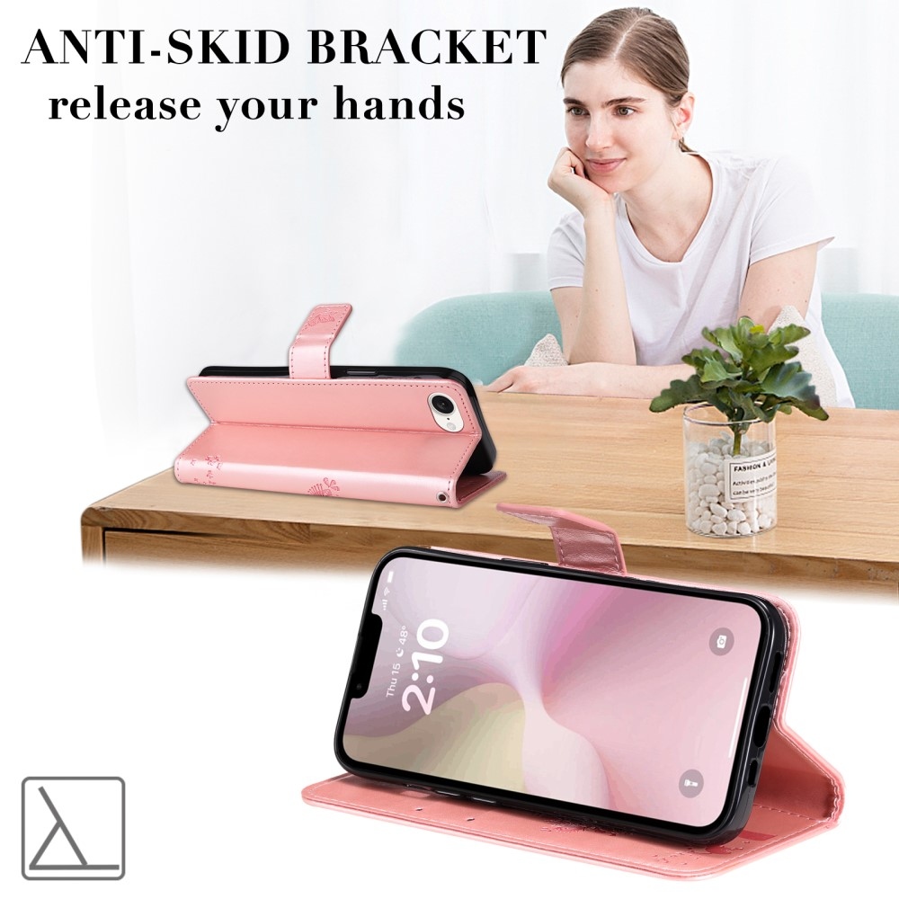 Fák könyvtáska iPhone 16e készülékhez - rózsaarany