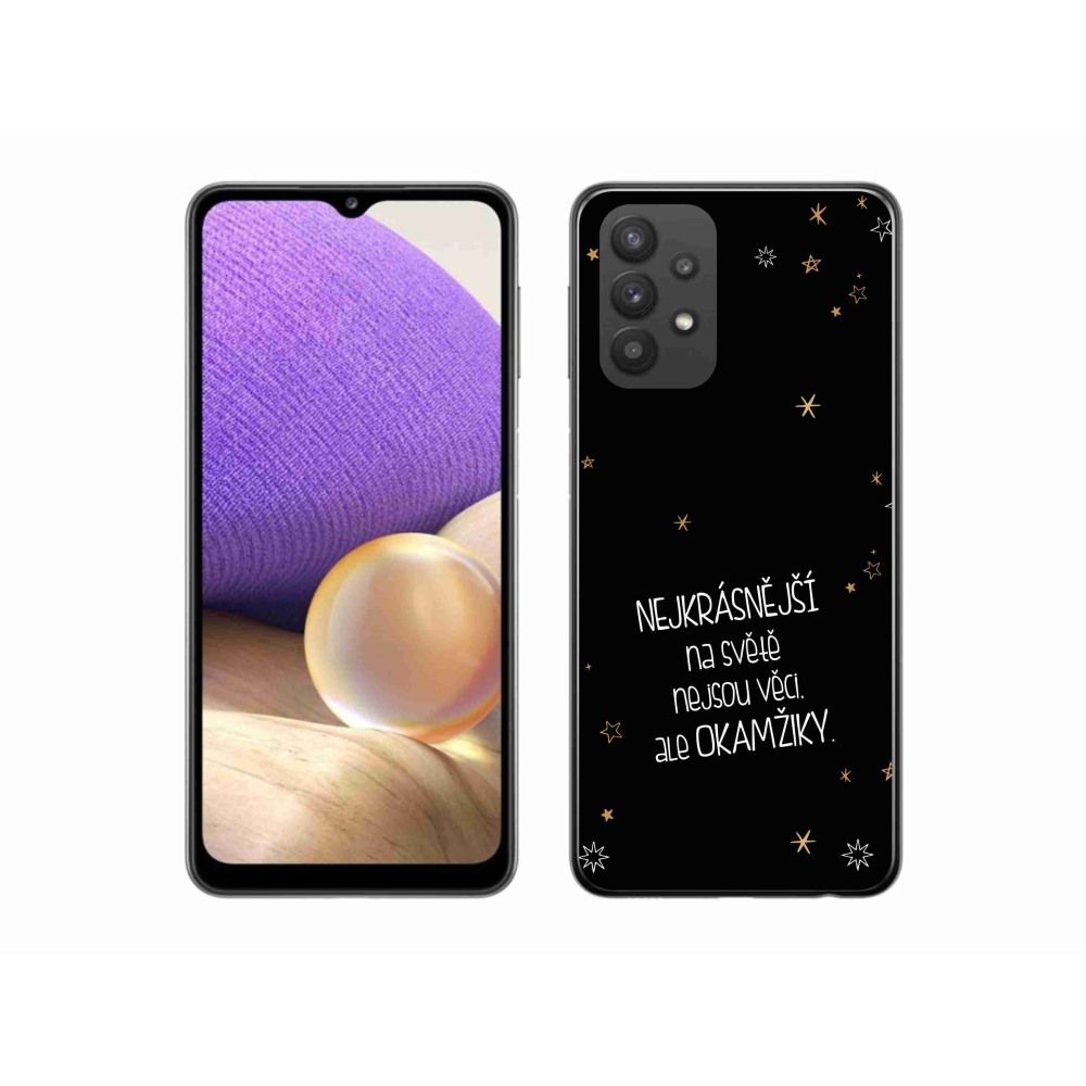 Gél borító mmCase Samsung Galaxy A32 5G - idézet 4 fekete háttérrel