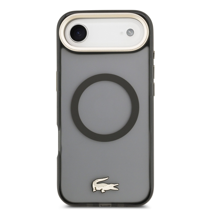 Lacoste PC/TPU Frosted Finish Gold Logo MagSafe hátlapi borító iPhone Air készülékhez Fekete