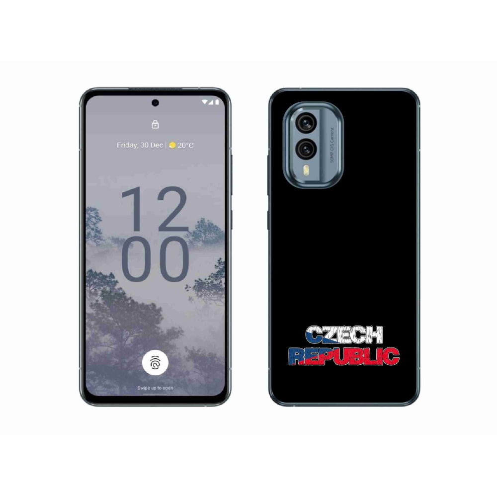 Zselés borító mmCase a Nokia X30 5G készülékhez - Csehország fekete háttér