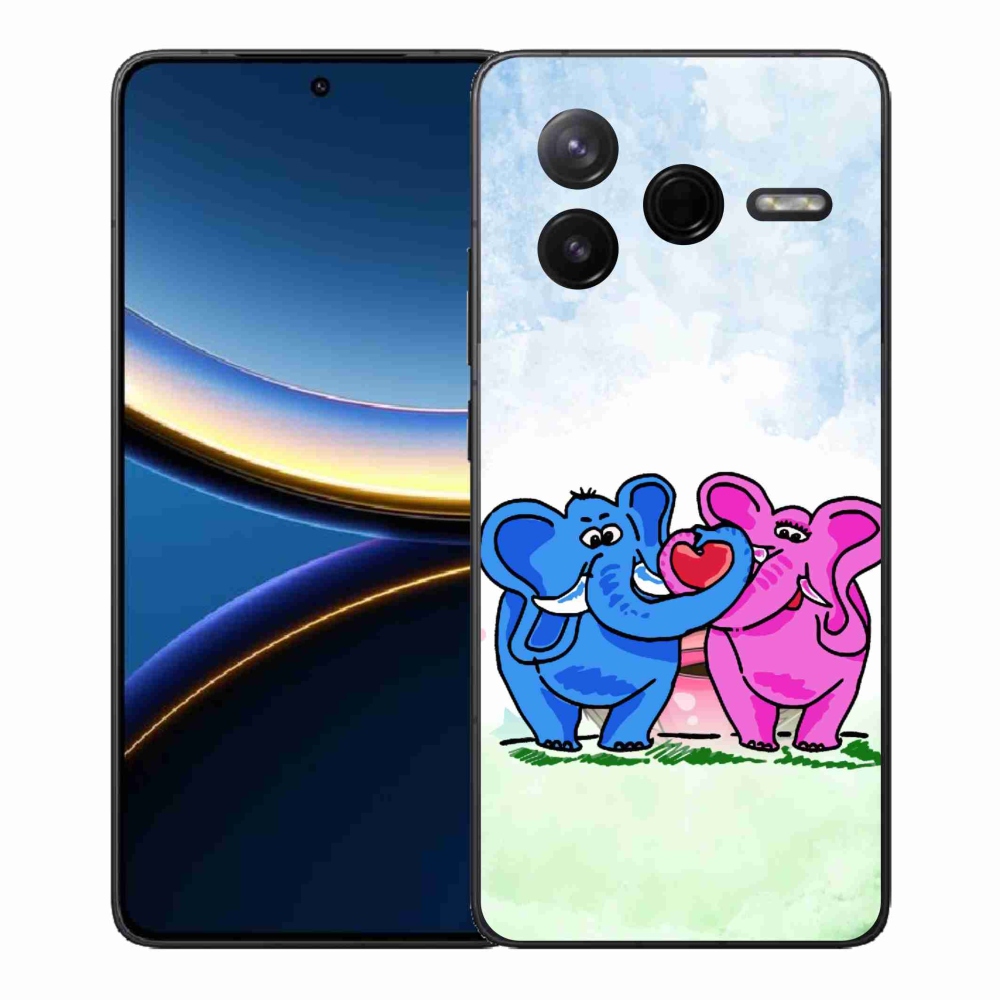 Gél borítás mmCase a Xiaomi Poco F7 Pro számára - szerelmes elefántok