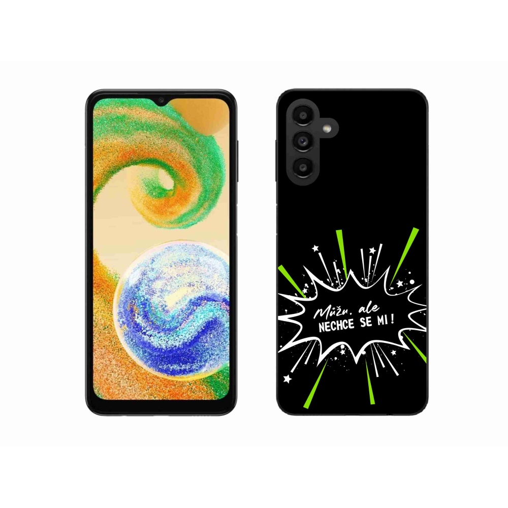 Gél borító mmCase Samsung Galaxy A04s (164.7x76.7x9.1mm) - vicces szöveg 11 fekete háttérrel