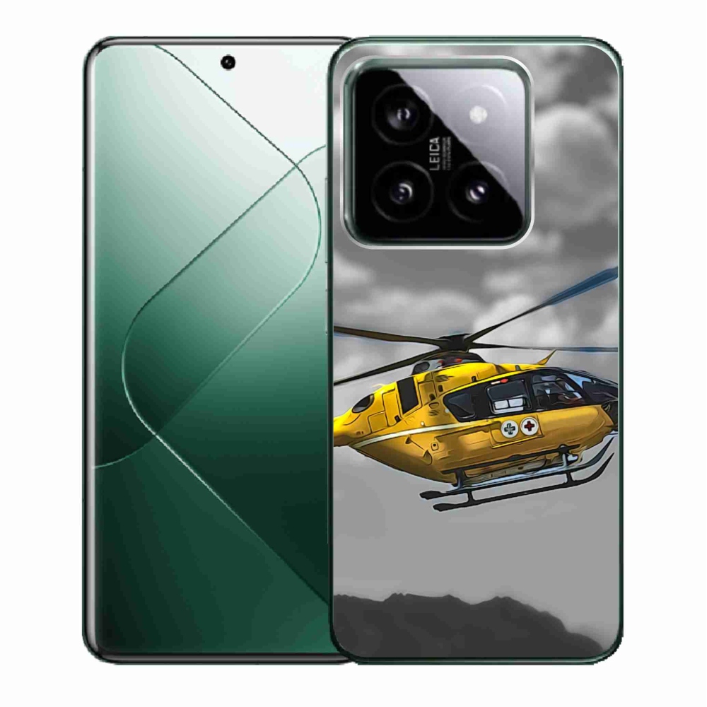 Gél borítás mmCase a Xiaomi 14 - sárga helikopterhez