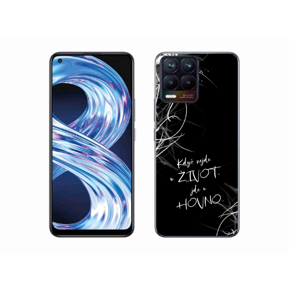 Gél borító mmCase a Realme 8 Pro készülékhez - vicces szöveg 16 fekete háttér